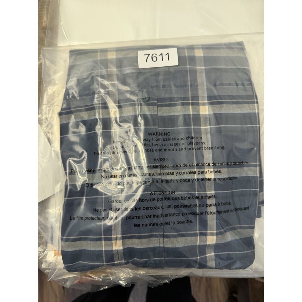 Mountain Hardwear Shirt Mens XL Blue Plaid Long Sleeve Flannel Outdoor Hiking - Picture 9 of 9